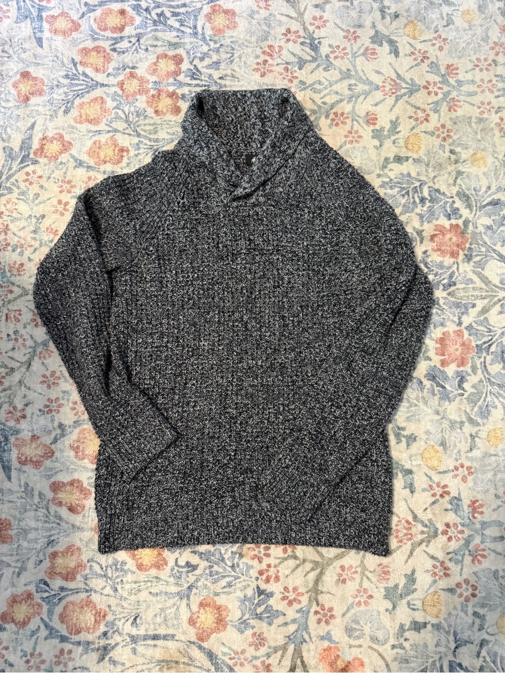 H&M Men’s Shawl Collar Heathered Gray Sweater